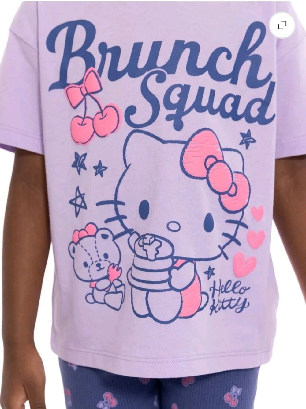 Hello Kitty Brunch Squad Toddler Girl 2-Piece Tee & Bike Shorts Set Size 3T NWT